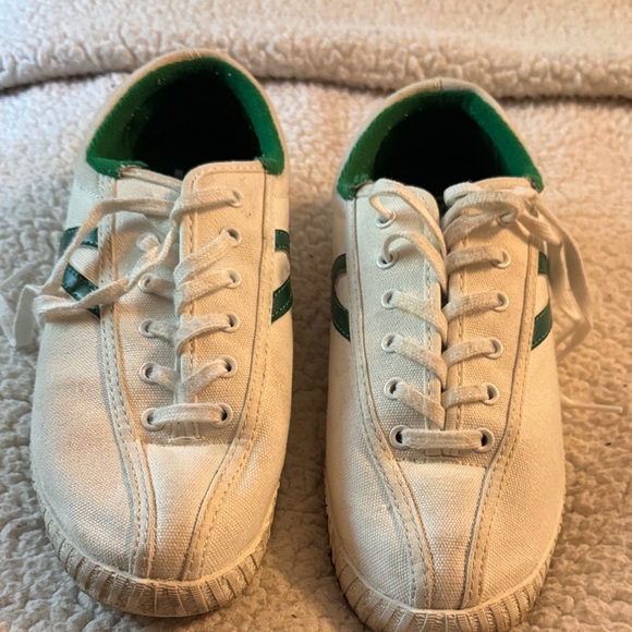 Tretorn Canvas Sneakers with Green Highlights - Picture 1 of 3
